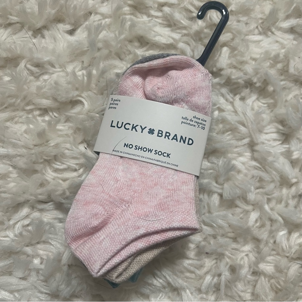 NWT Girls Lucky Brand Socks 5 Pair 7-10
